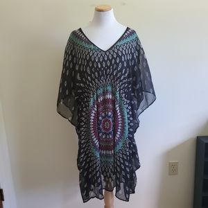 Chiffon peacock inspired dress